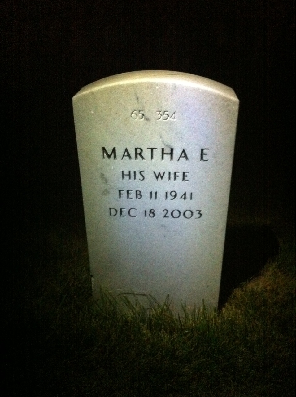Back of headstone — William Brooks