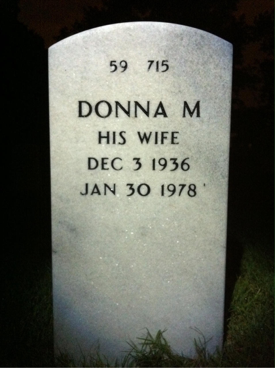 Back of headstone — George Simpson