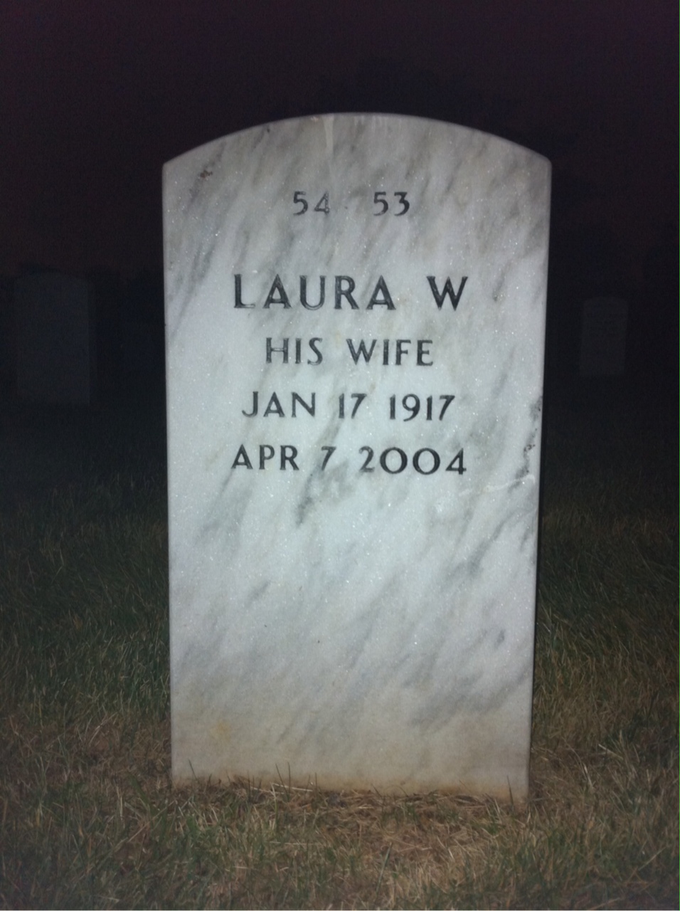 Back of headstone — Howard Peterson