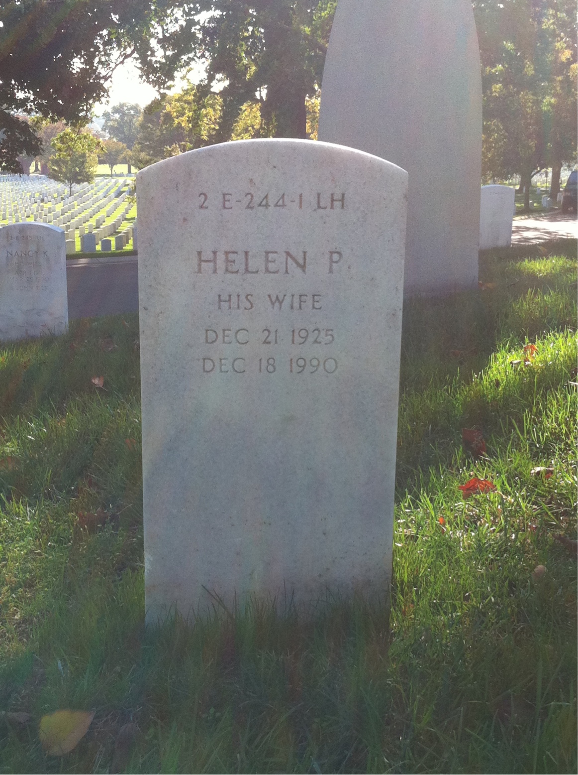 Back of headstone — Harold H Cummings