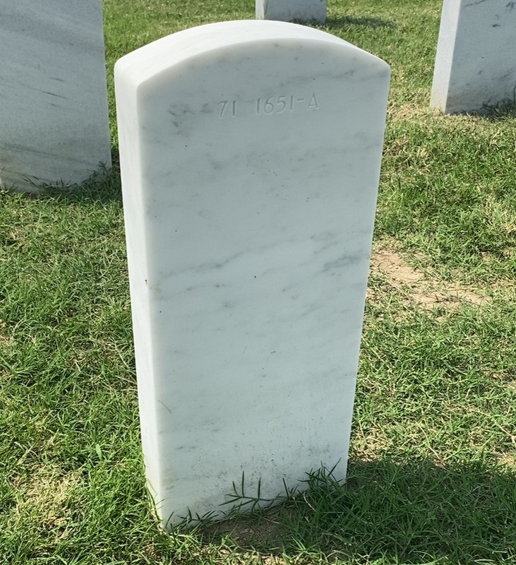 Back of headstone — Thomas Owen Mchugh