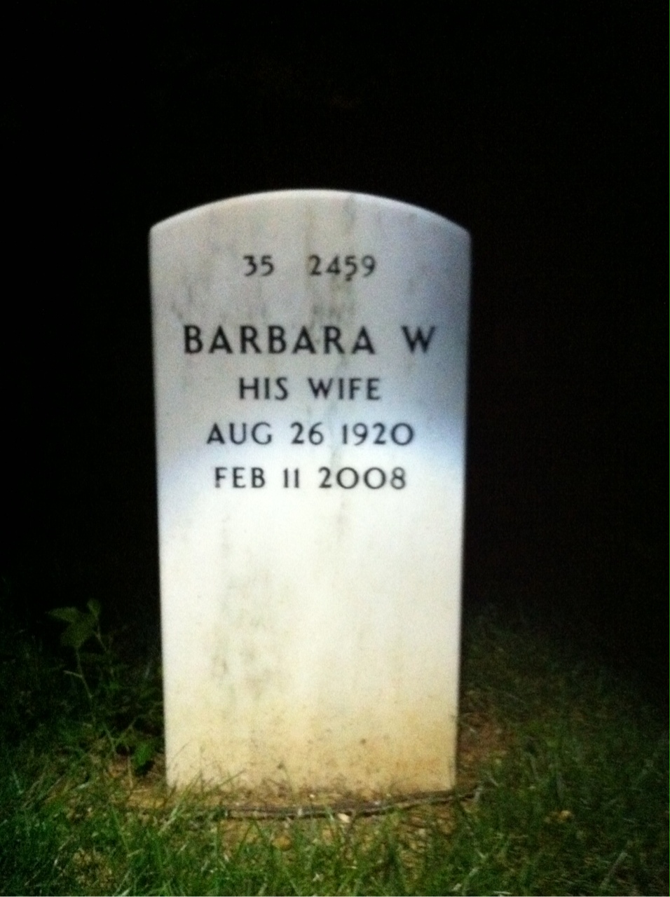 Back of headstone — Andrew Ewald
