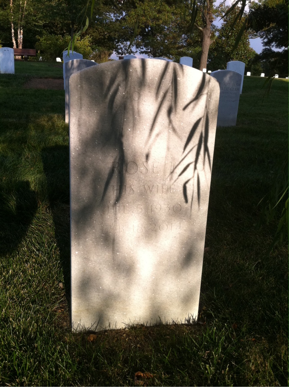 Back of headstone — John Manack
