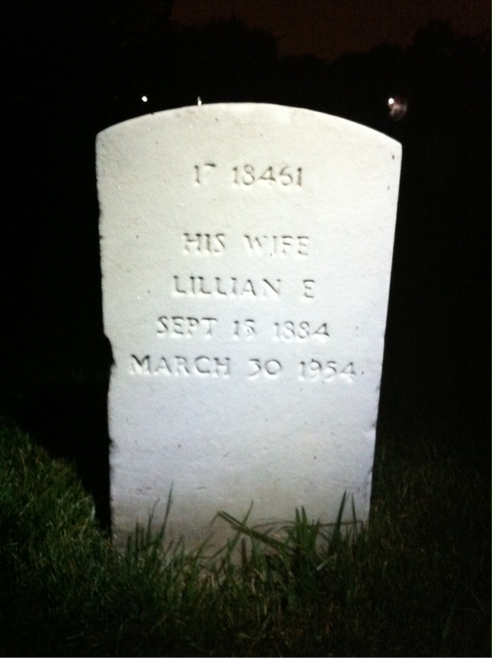 Back of headstone — Harry Alber
