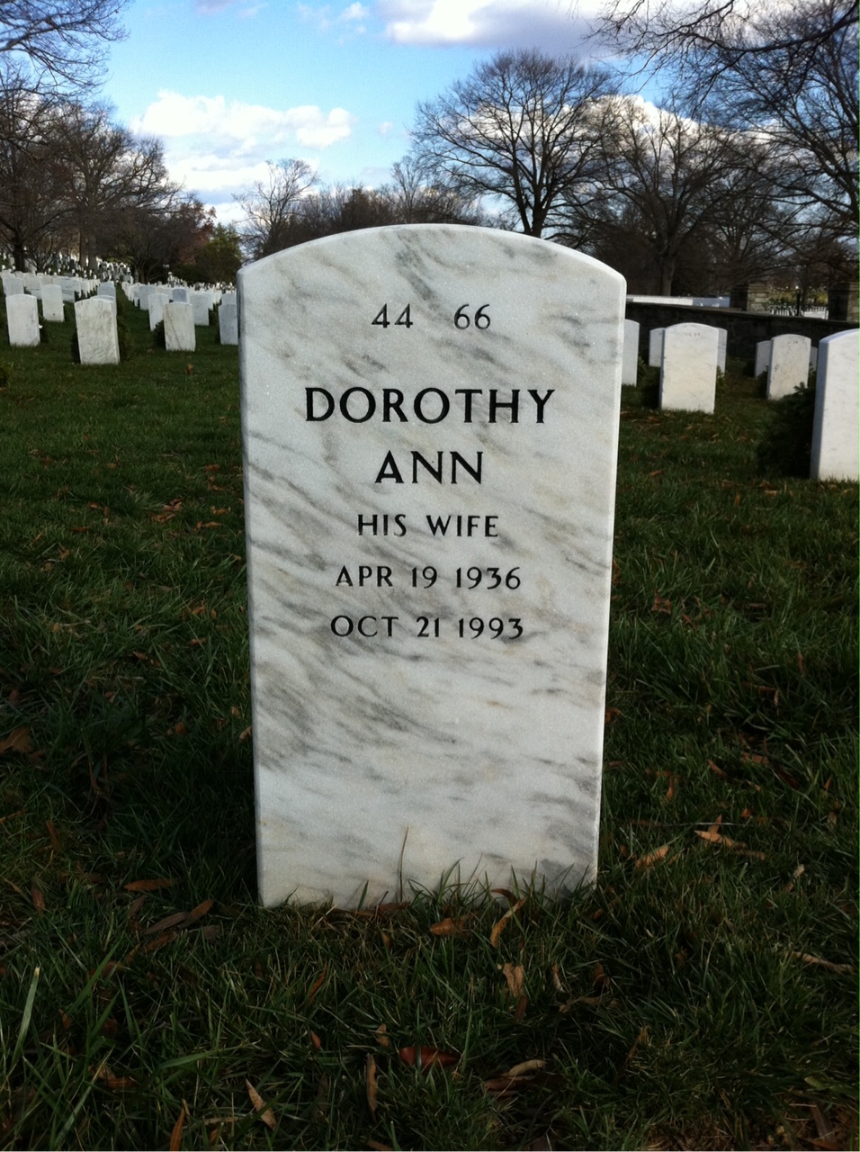 Back of headstone — Dorothy Mckenna