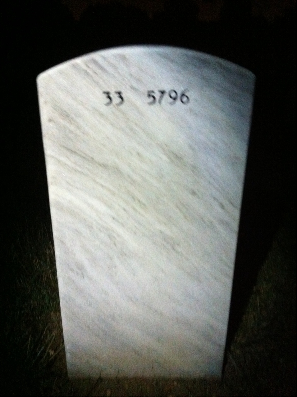 Back of headstone — John Mccall