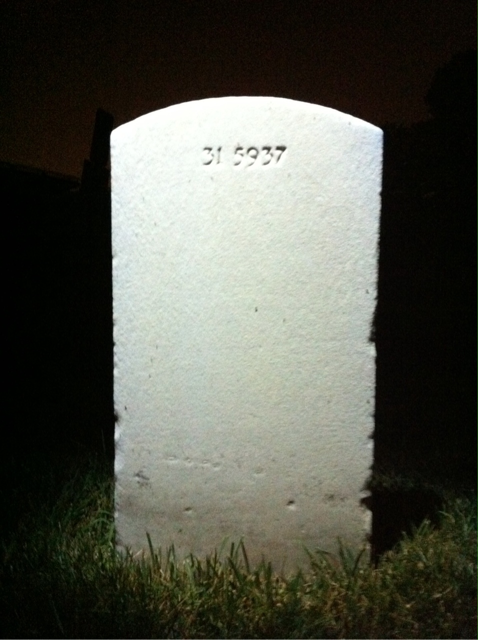 Back of headstone — David Morse