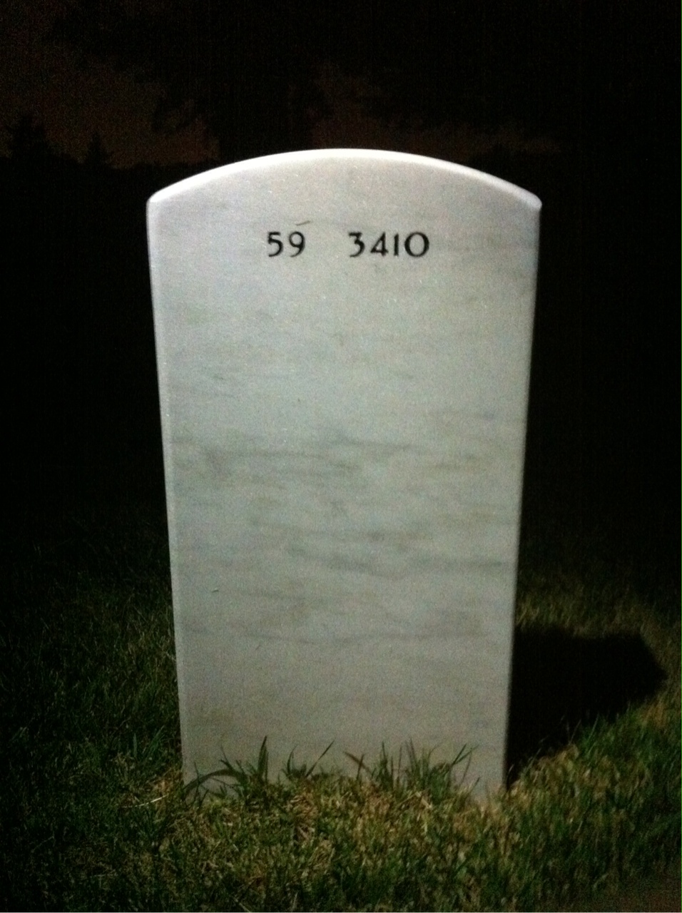 Back of headstone — William Street