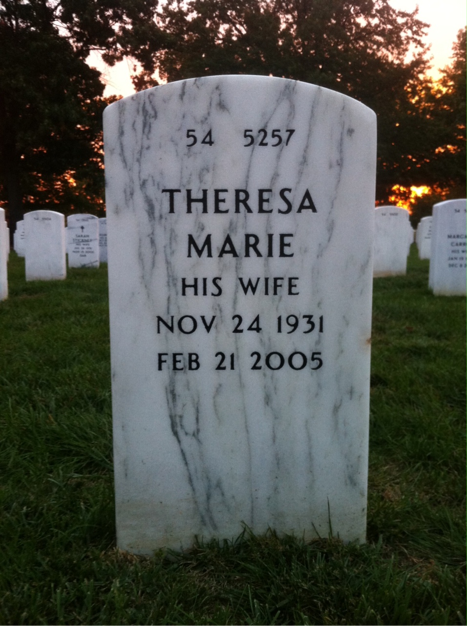 Back of headstone — Walter Donaldson