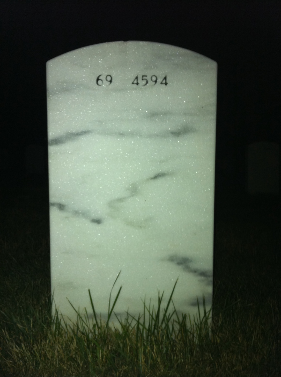 Back of headstone — Roland Riggin