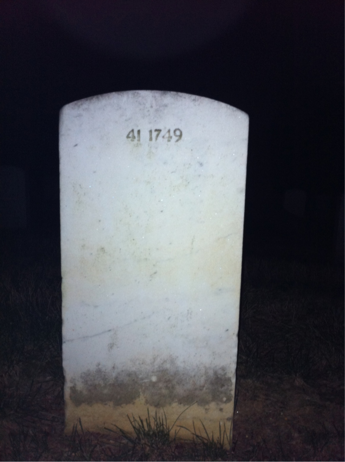 Back of headstone — Robert Wark Farrington