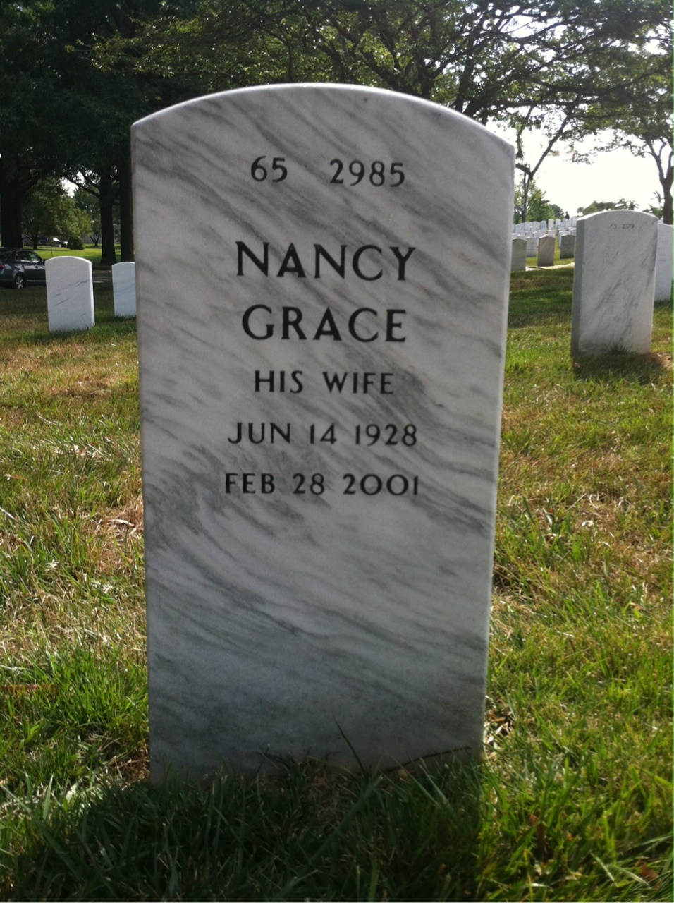 Back of headstone — Eugene Becker