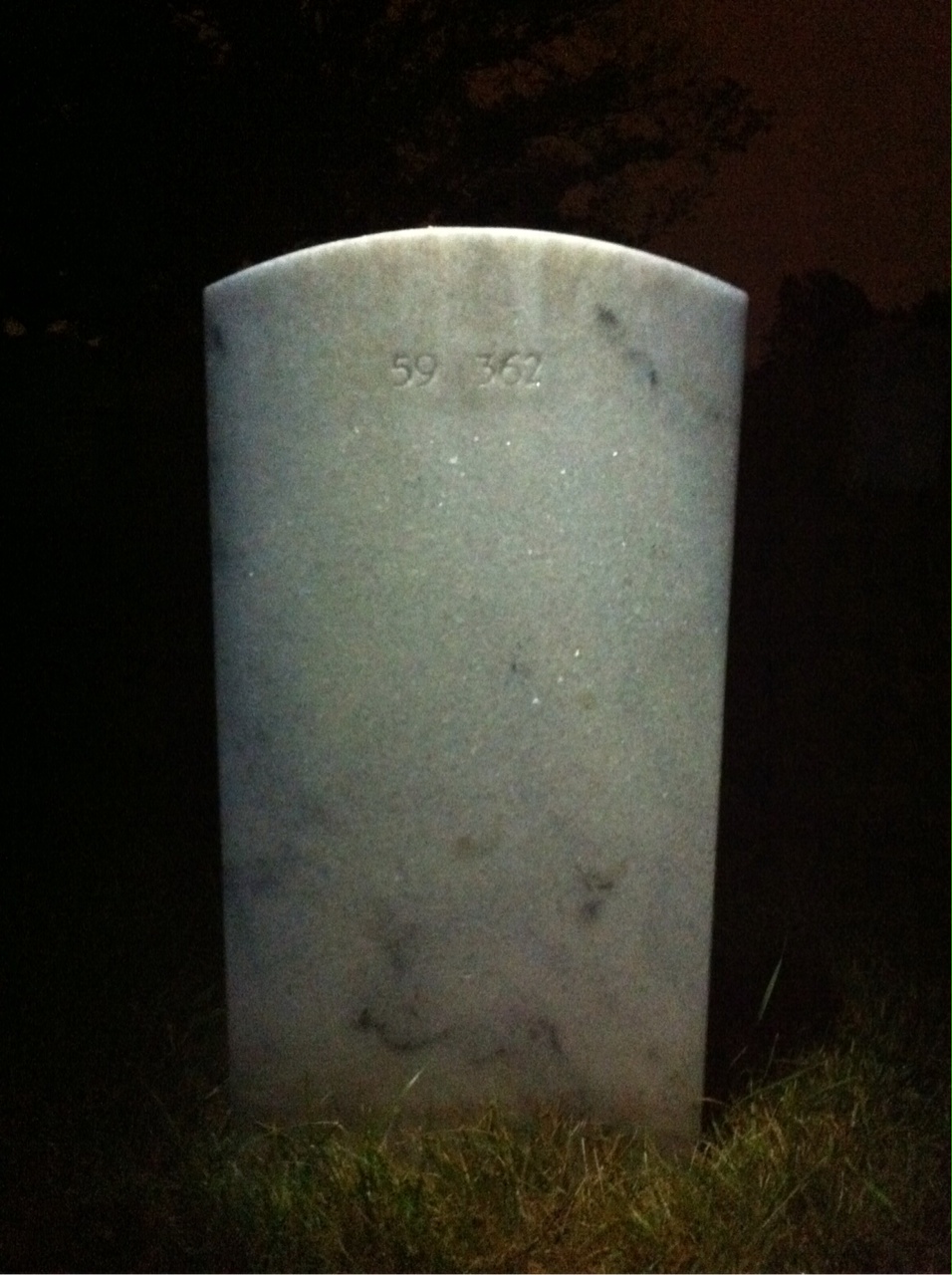 Back of headstone — Edward Mullings