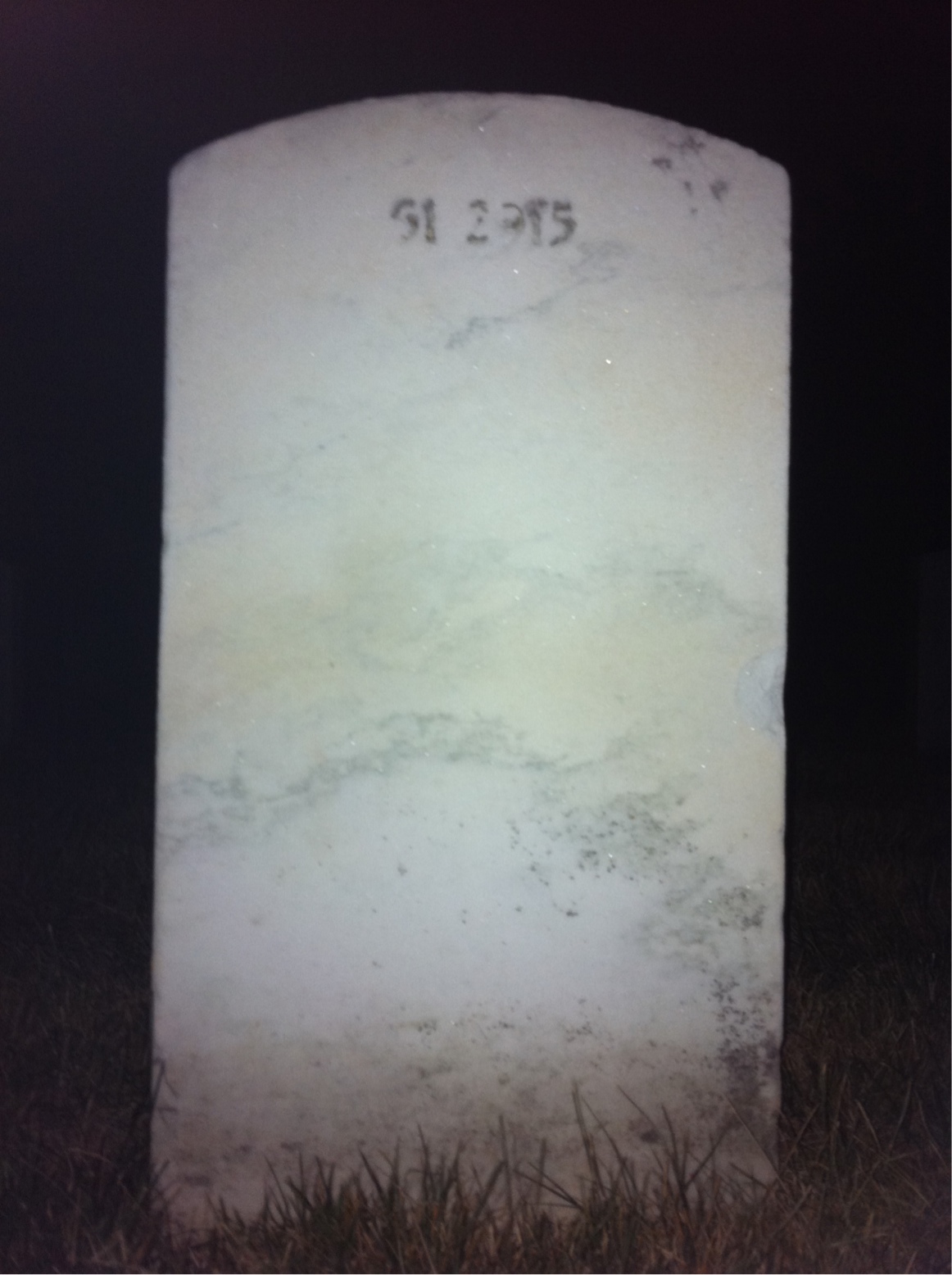 Back of headstone — William Miller