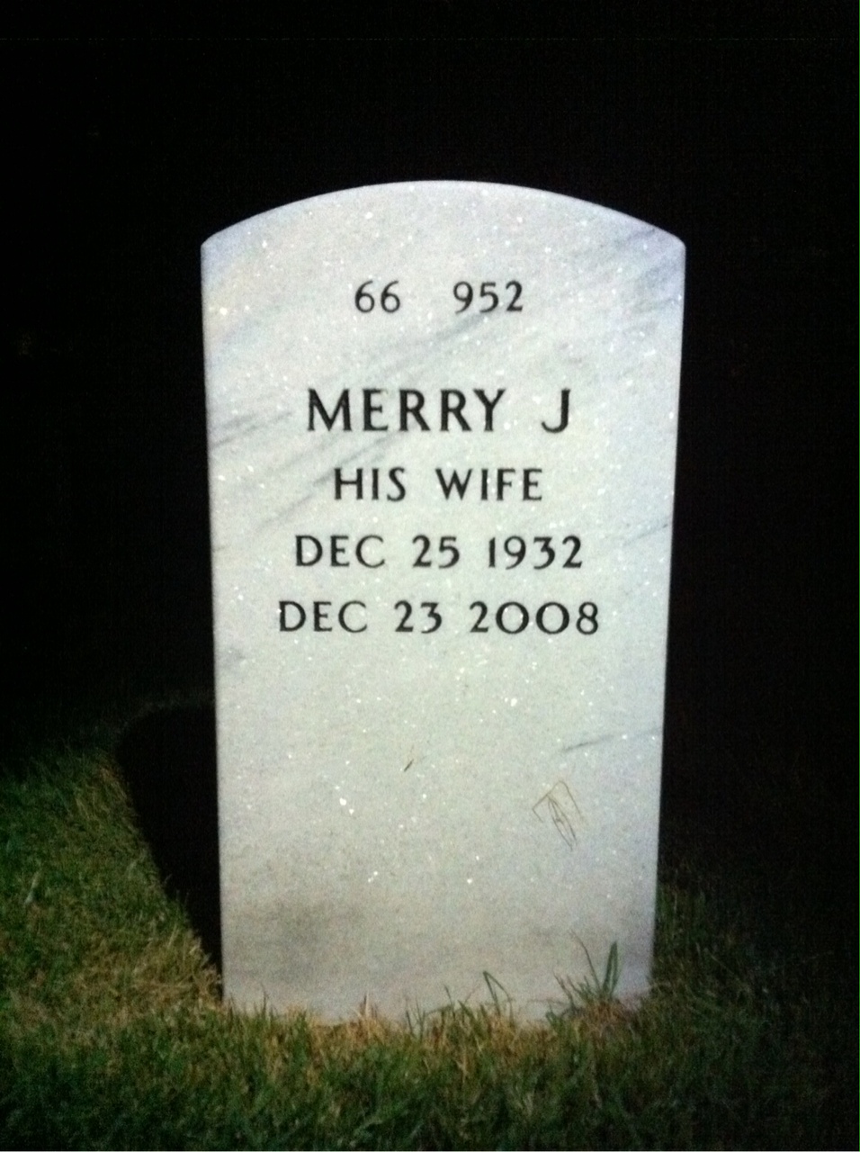 Back of headstone — James Covert