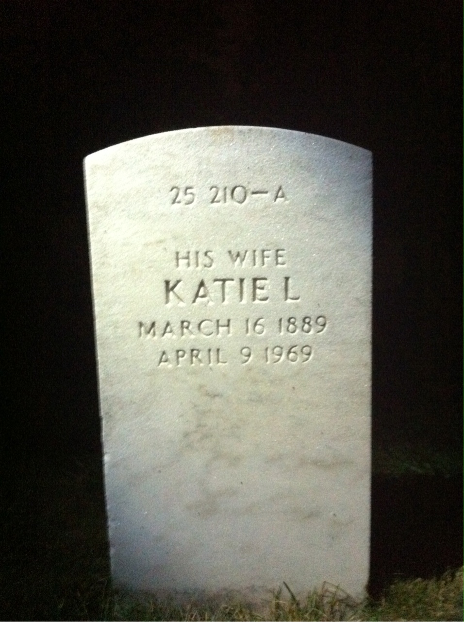 Back of headstone — William Edward Brown