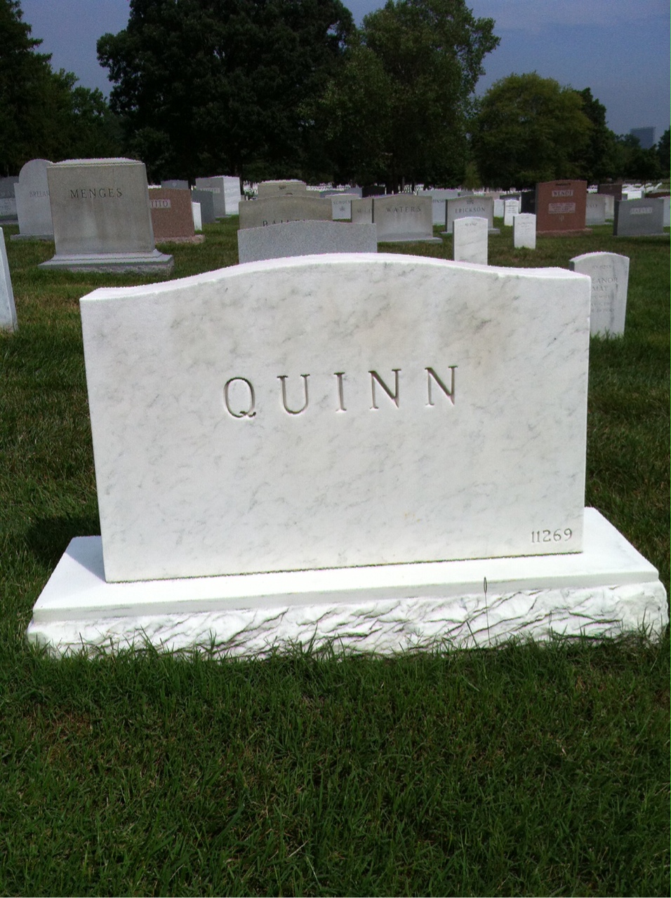 Back of headstone — Luke Cornelius Quinn
