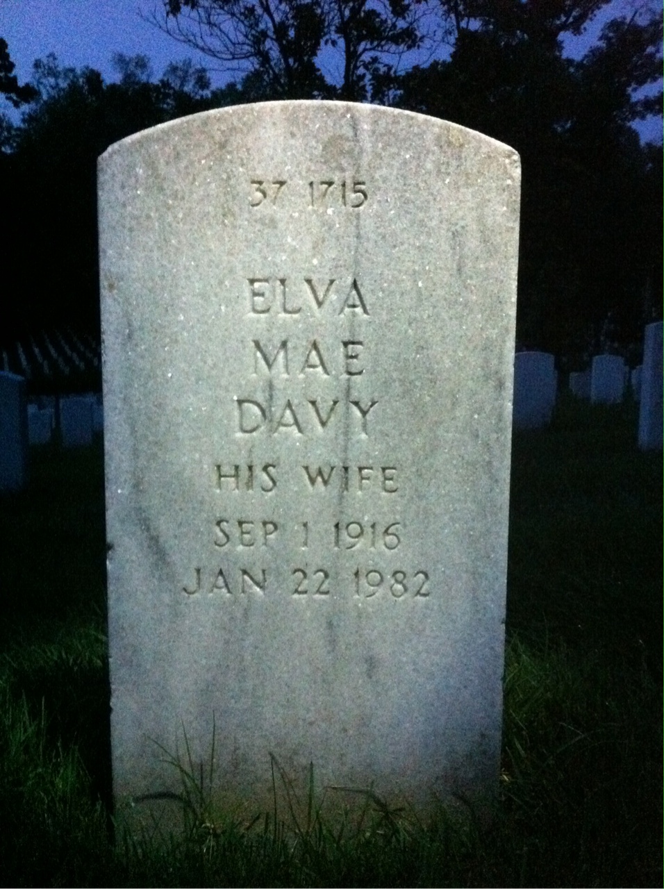 Back of headstone — Edward M Novak