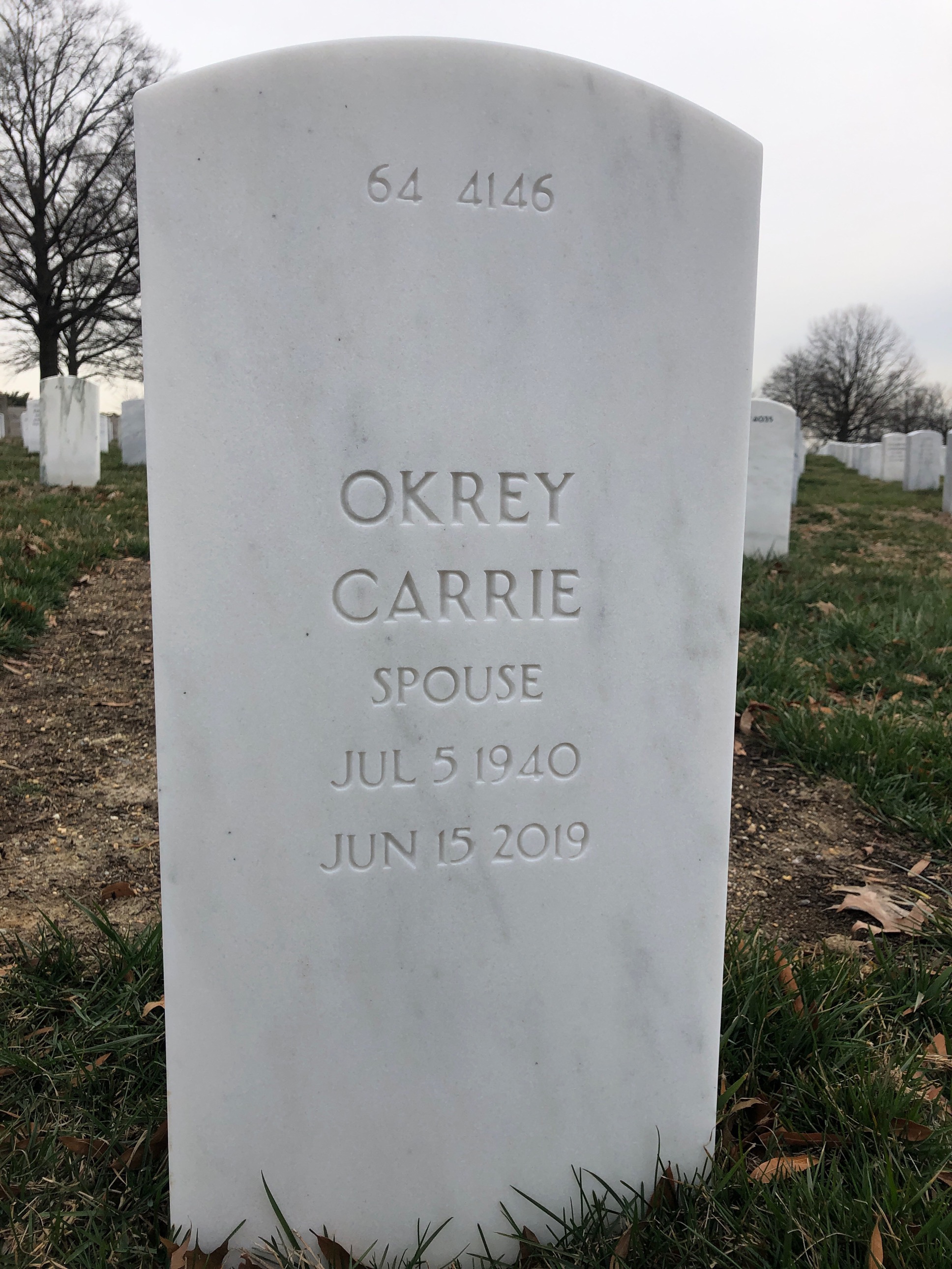Back of headstone — David South