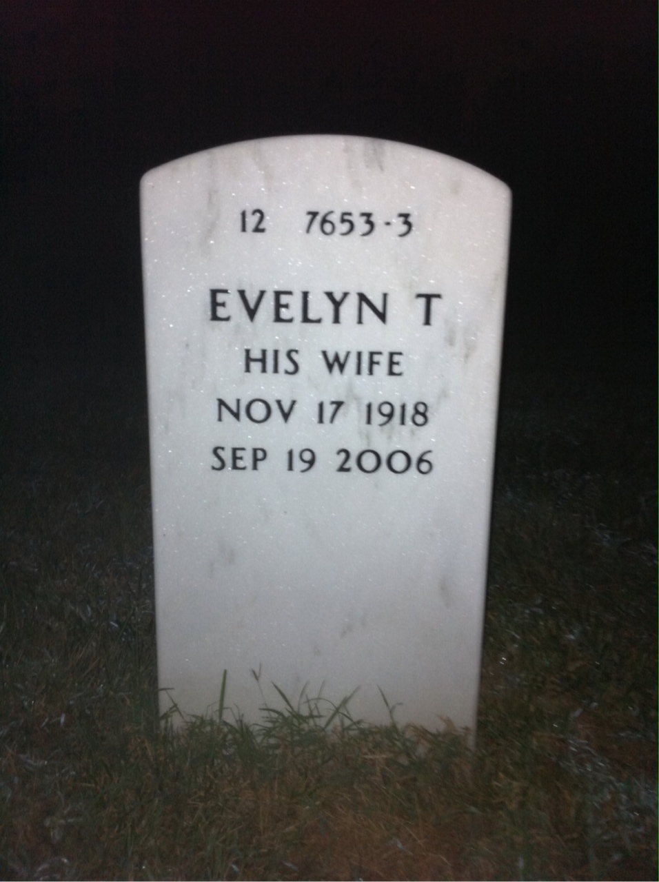 Back of headstone — Arzie Cristy