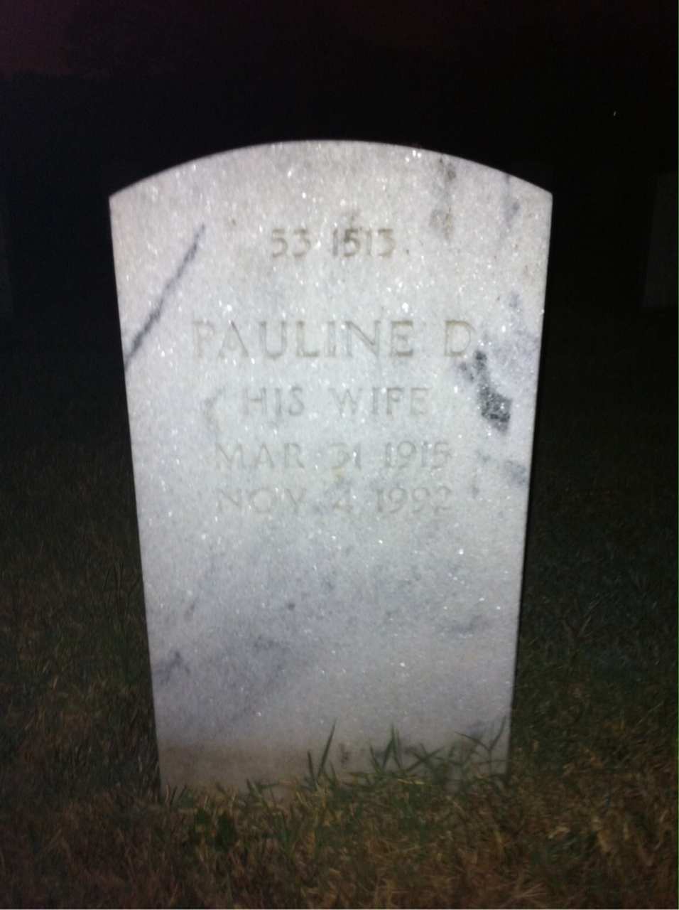 Back of headstone — William R Mcclure