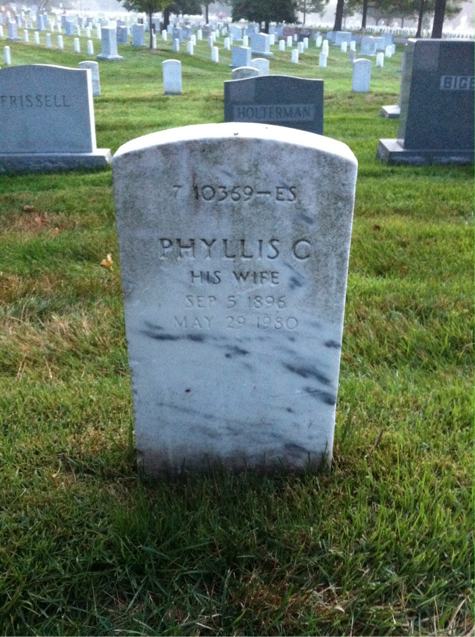 Back of headstone — Phyllis Murray