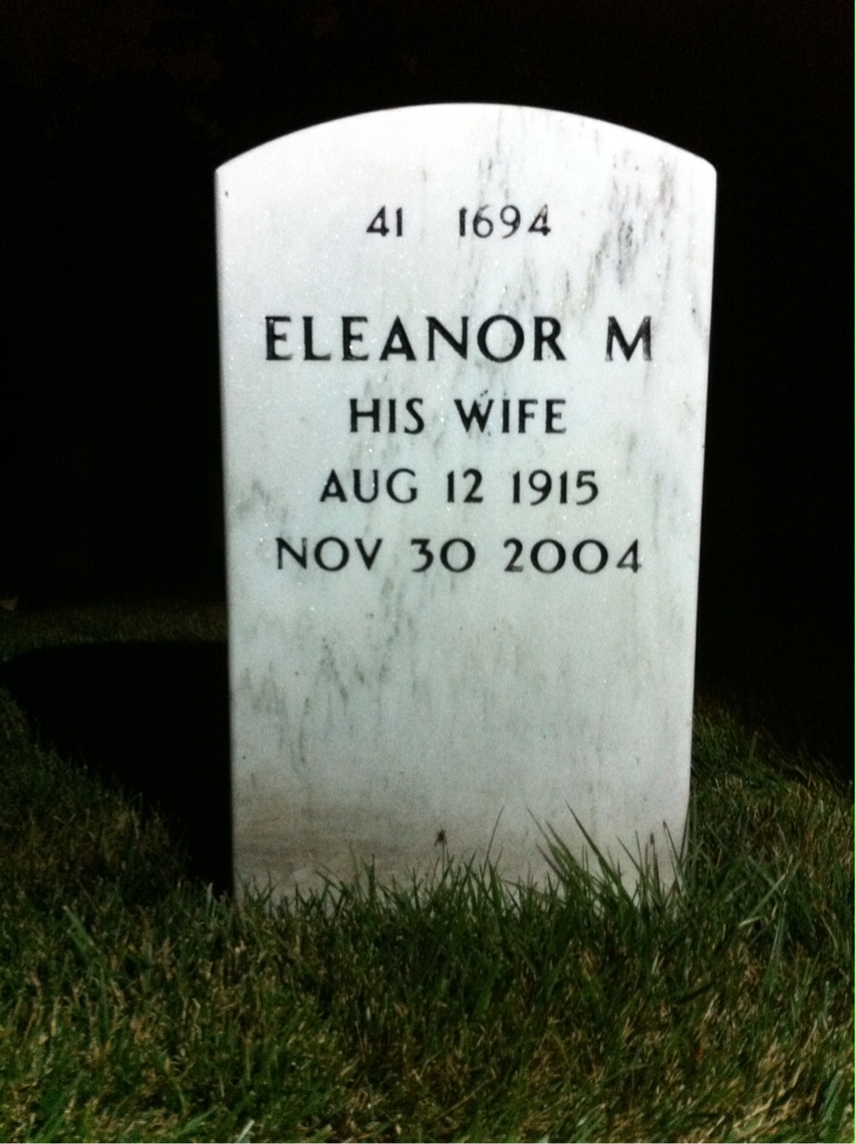 Back of headstone — Willard Maginnis
