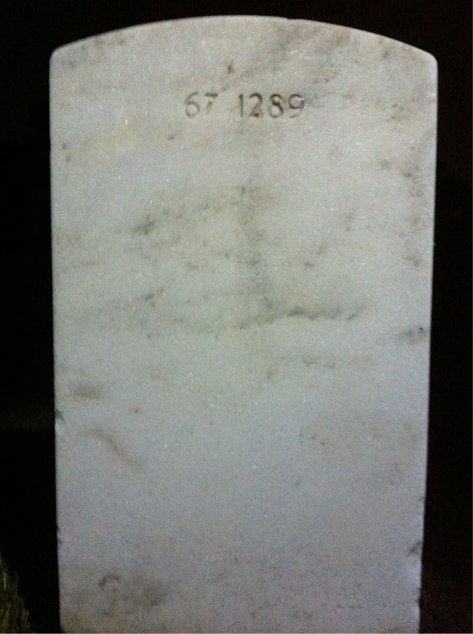 Back of headstone — Alex Andrusavage