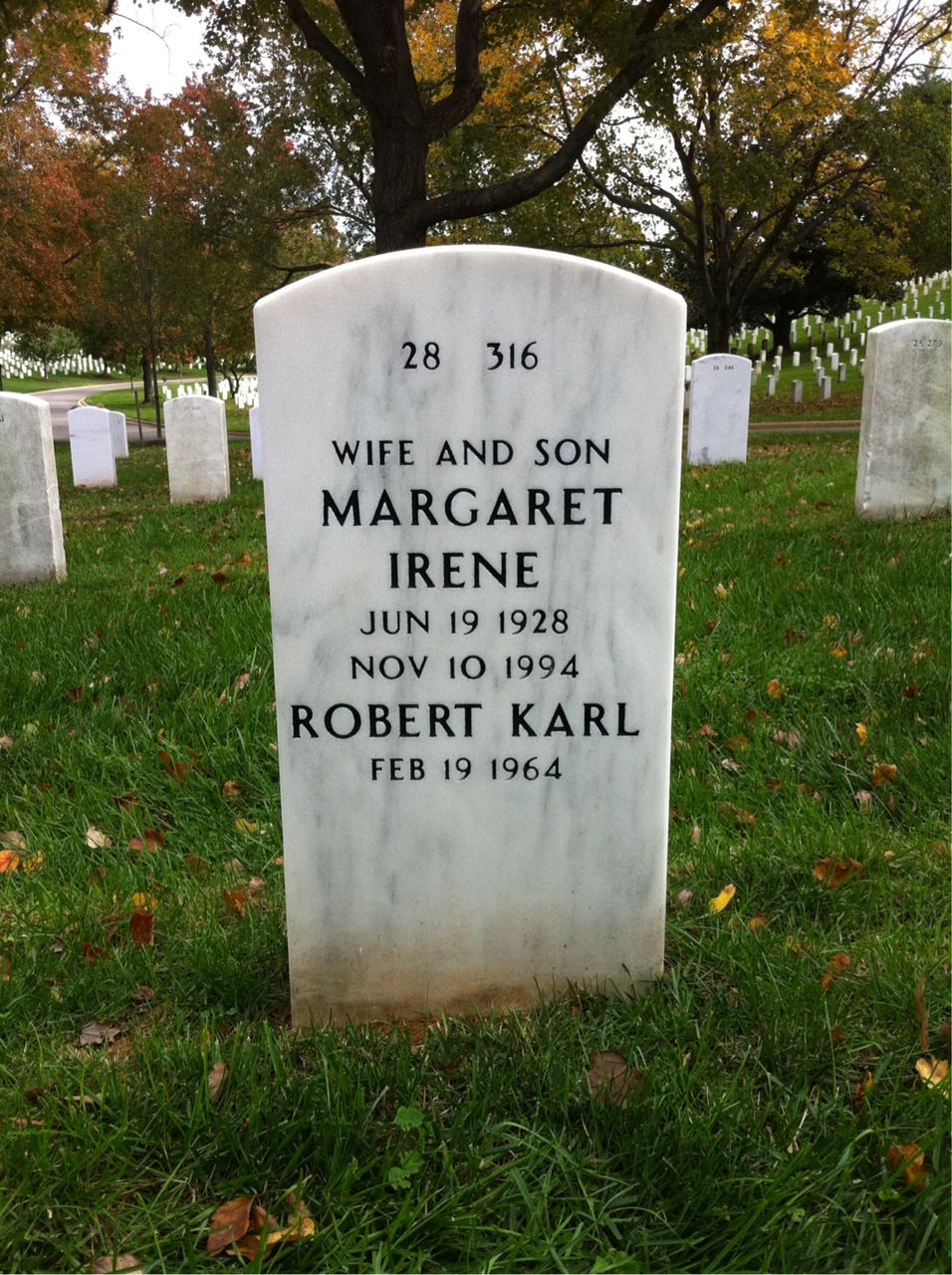 Back of headstone — Robert Benoy