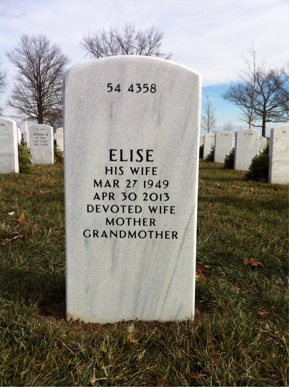 Back of headstone — Elbert Austin
