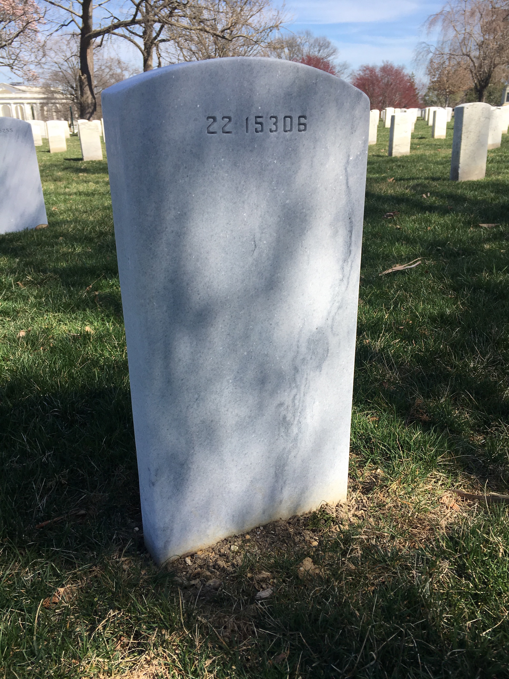 Back of headstone — O Beeler
