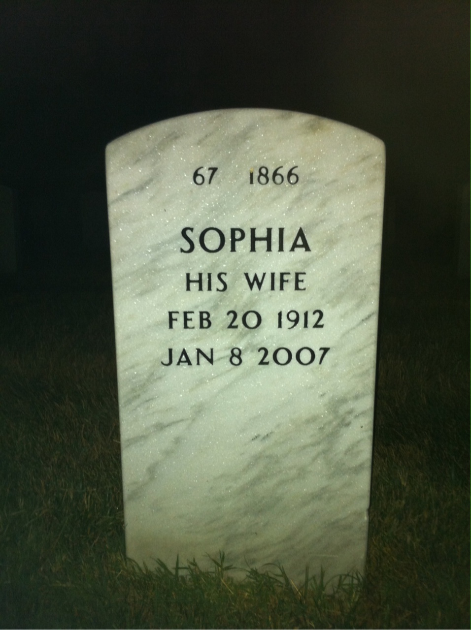 Back of headstone — Merton Coe