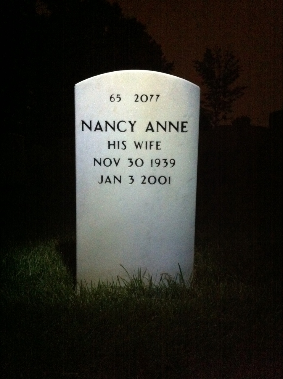 Back of headstone — Donald Gebhard