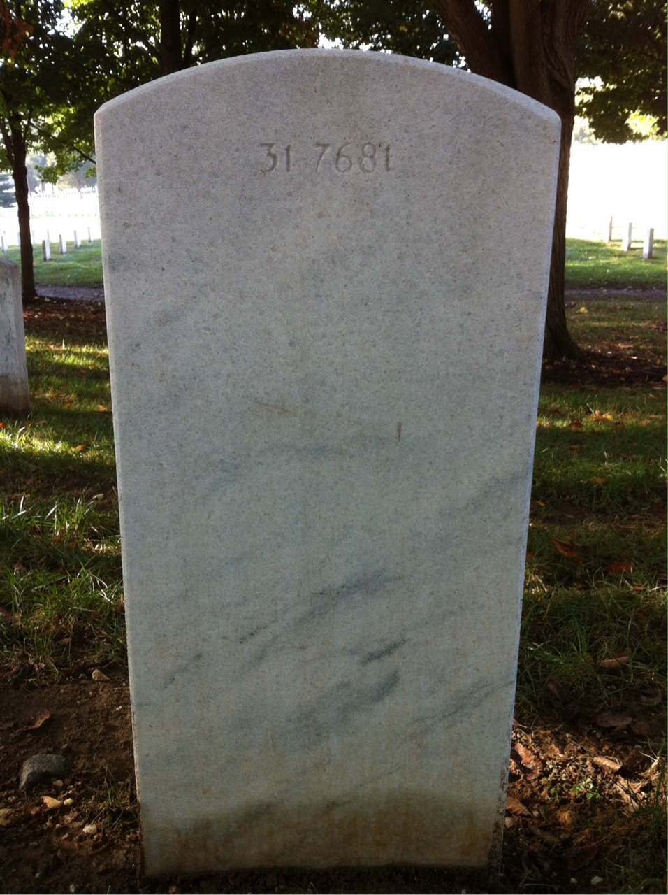 Back of headstone — William Collins Jones