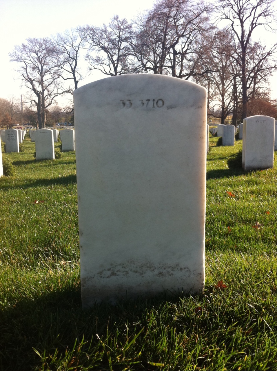 Back of headstone — Charles Cunningham