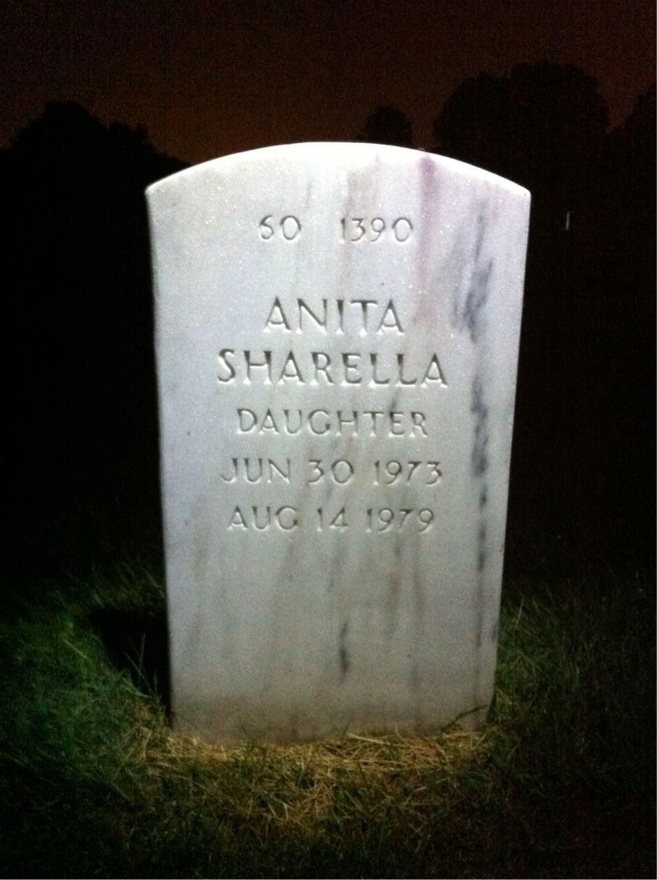 Back of headstone — Folger Moore