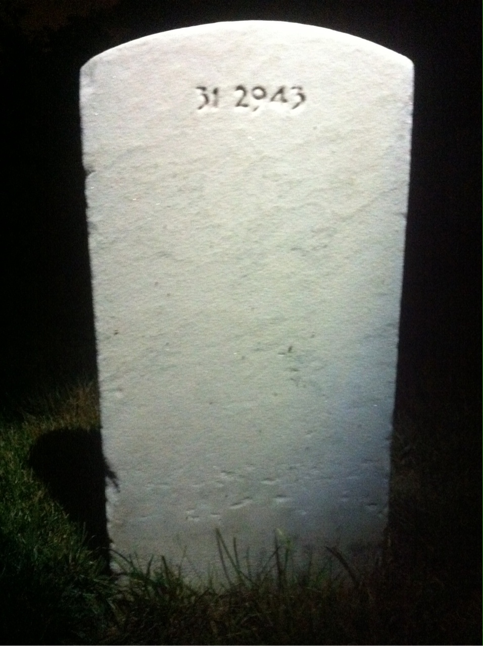 Back of headstone — William H Richards
