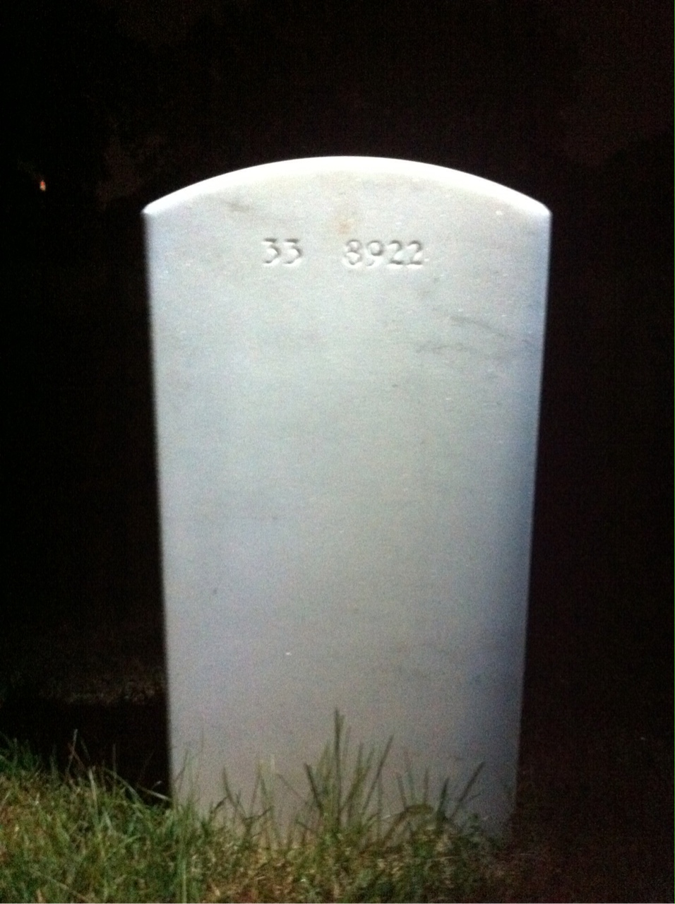 Back of headstone — Leonard Billups