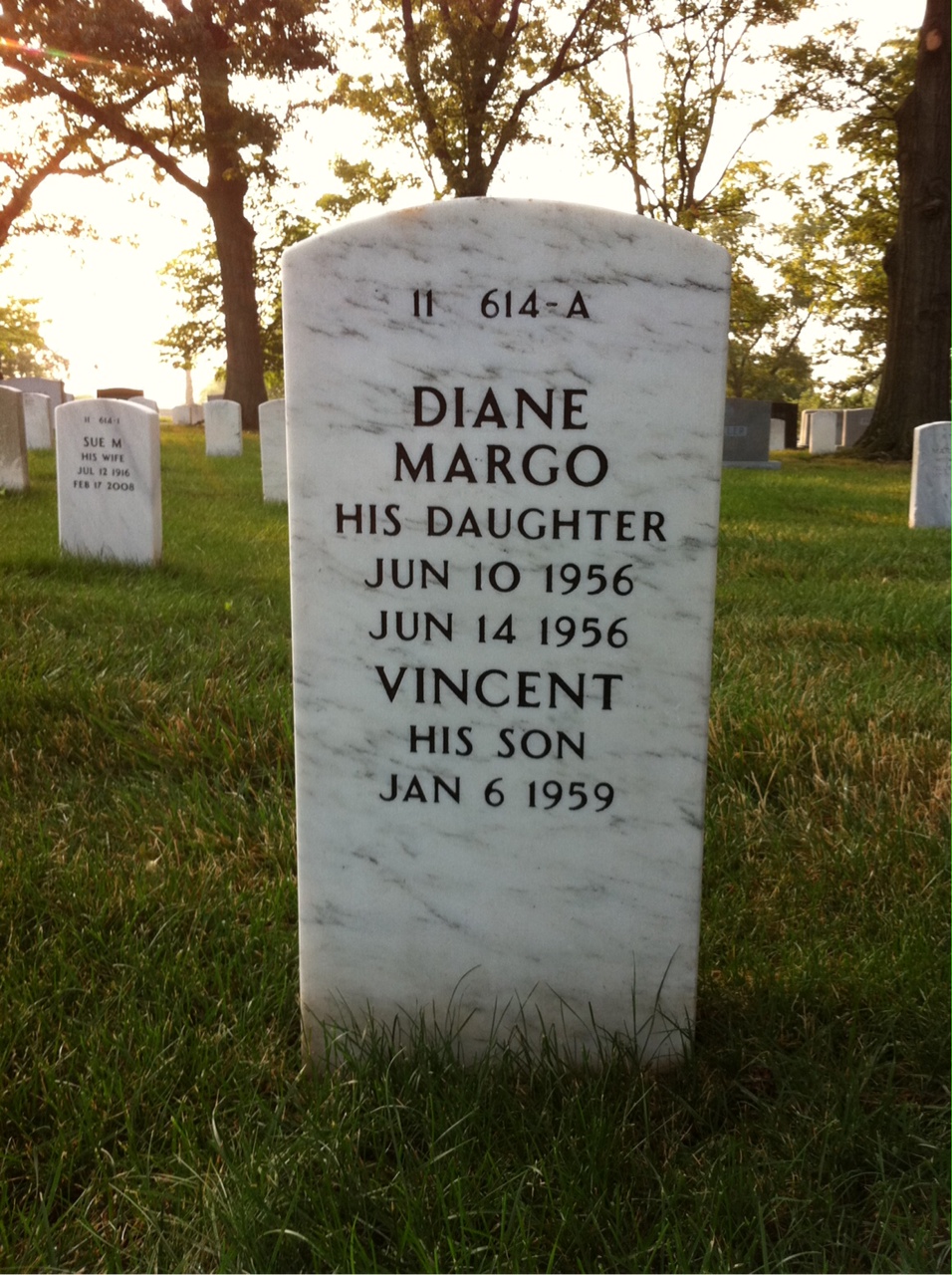 Back of headstone — Joseph Sickles
