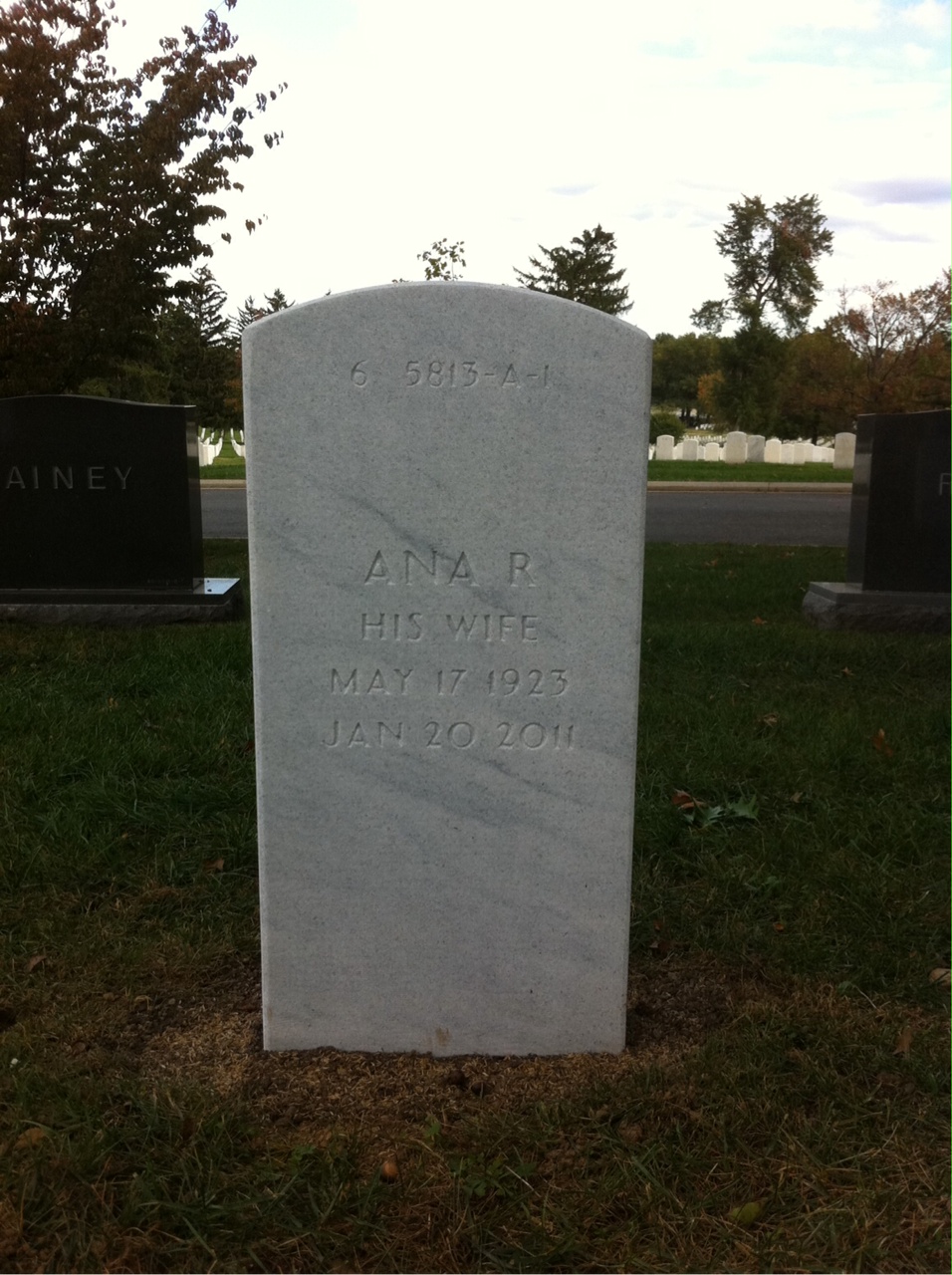 Back of headstone — Robert Menapace