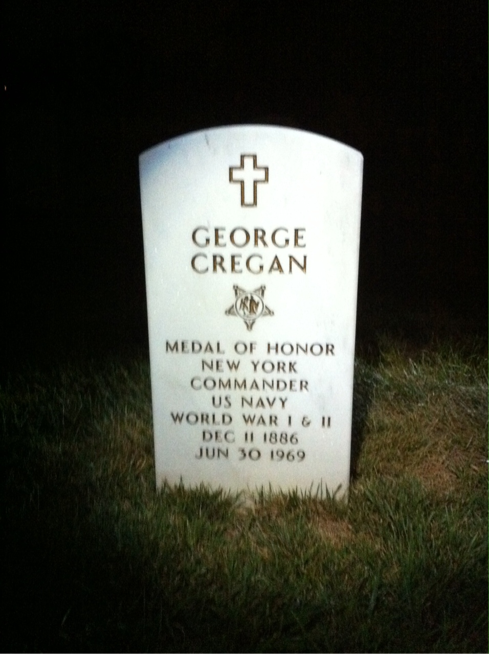 Headstone shared by 2 interments, including George Cregan