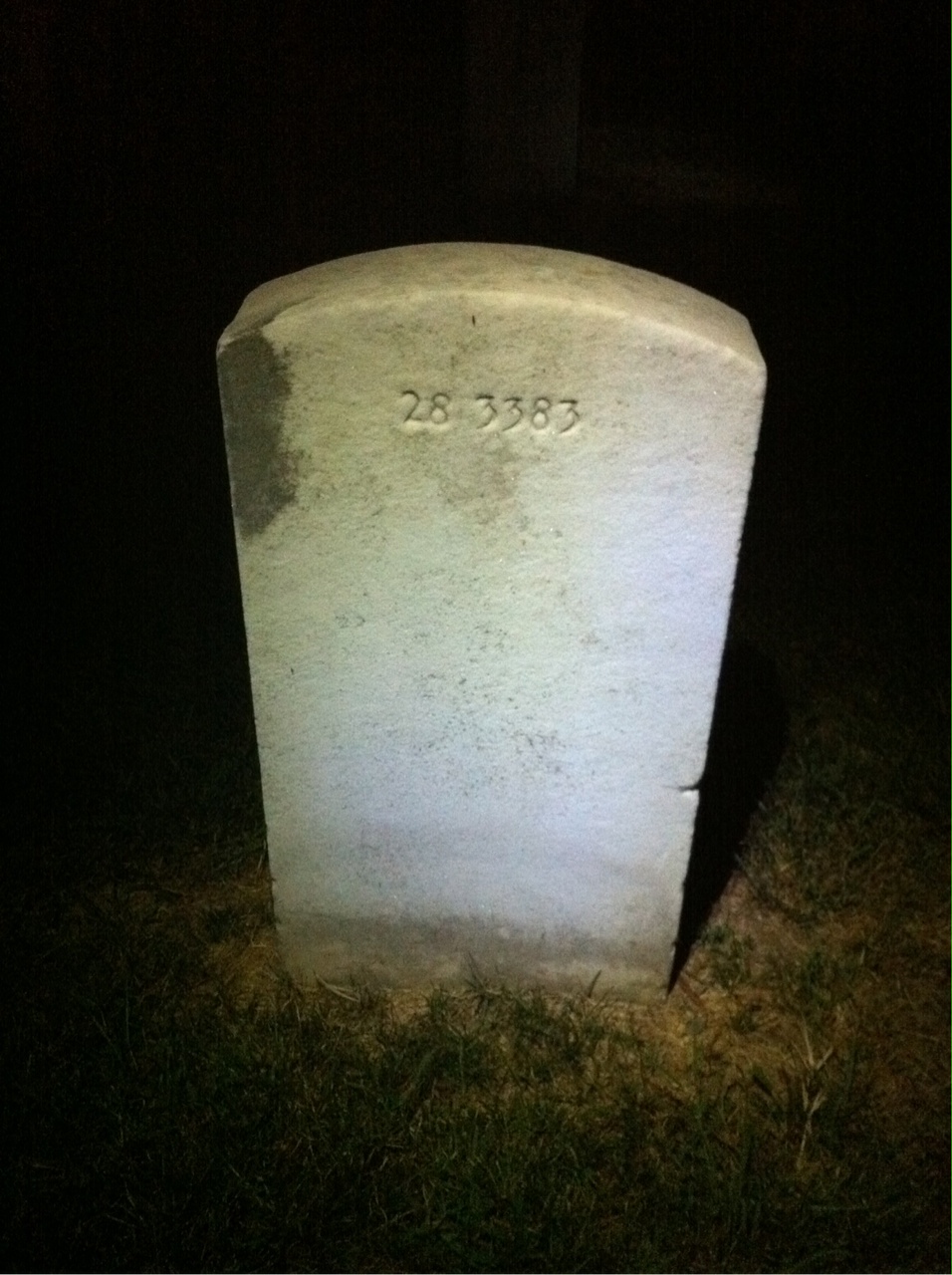 Back of headstone — William Mock