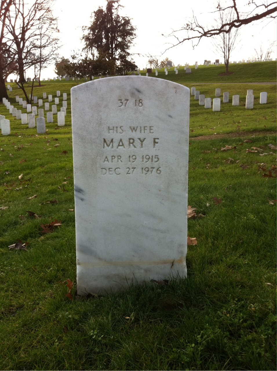 Back of headstone — Mary Mohnach