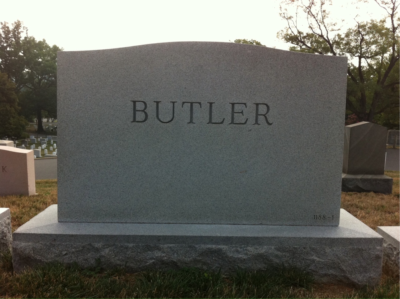 Back of headstone — Harry Butler