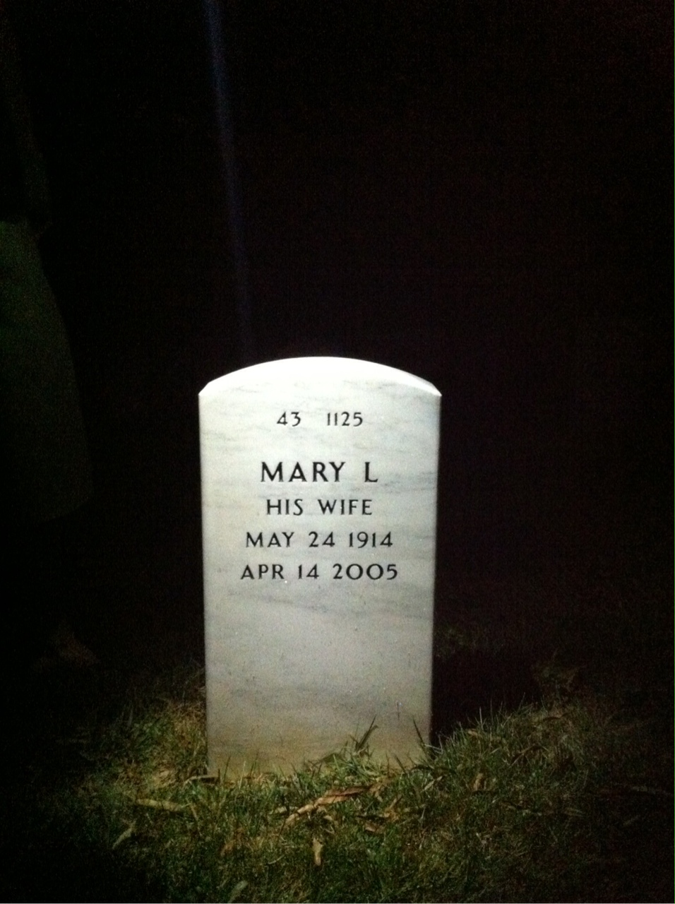 Back of headstone — Donald Bailey