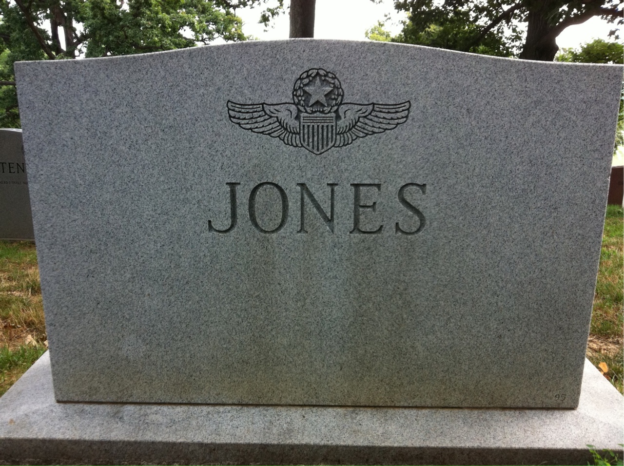 Back of headstone — William Jones