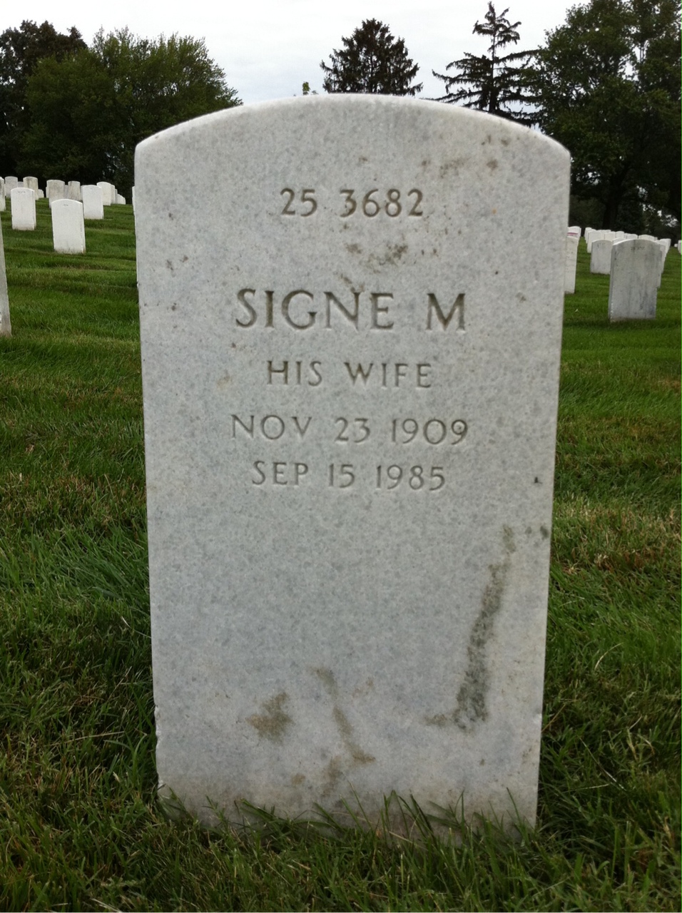 Back of headstone — Jeremiah Musilek
