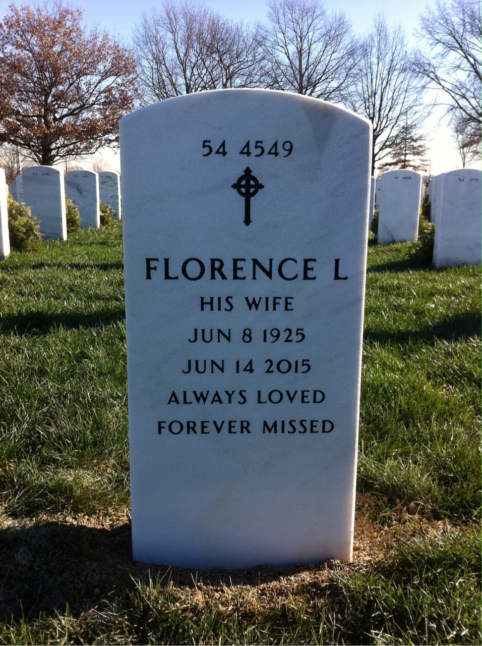 Back of headstone — Andrew Rasmussen