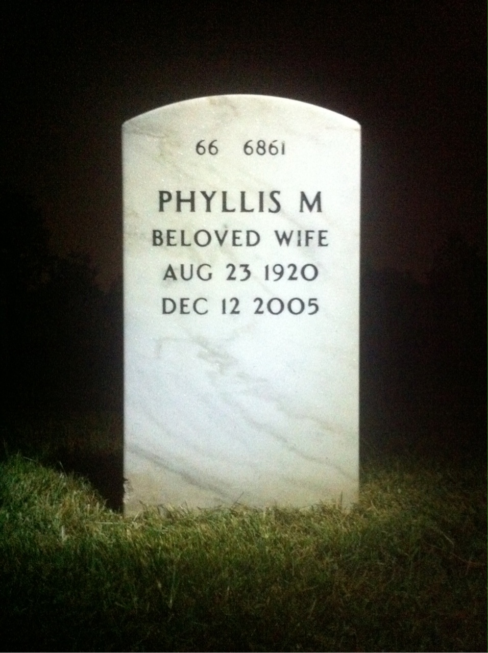 Back of headstone — Russell Bieber