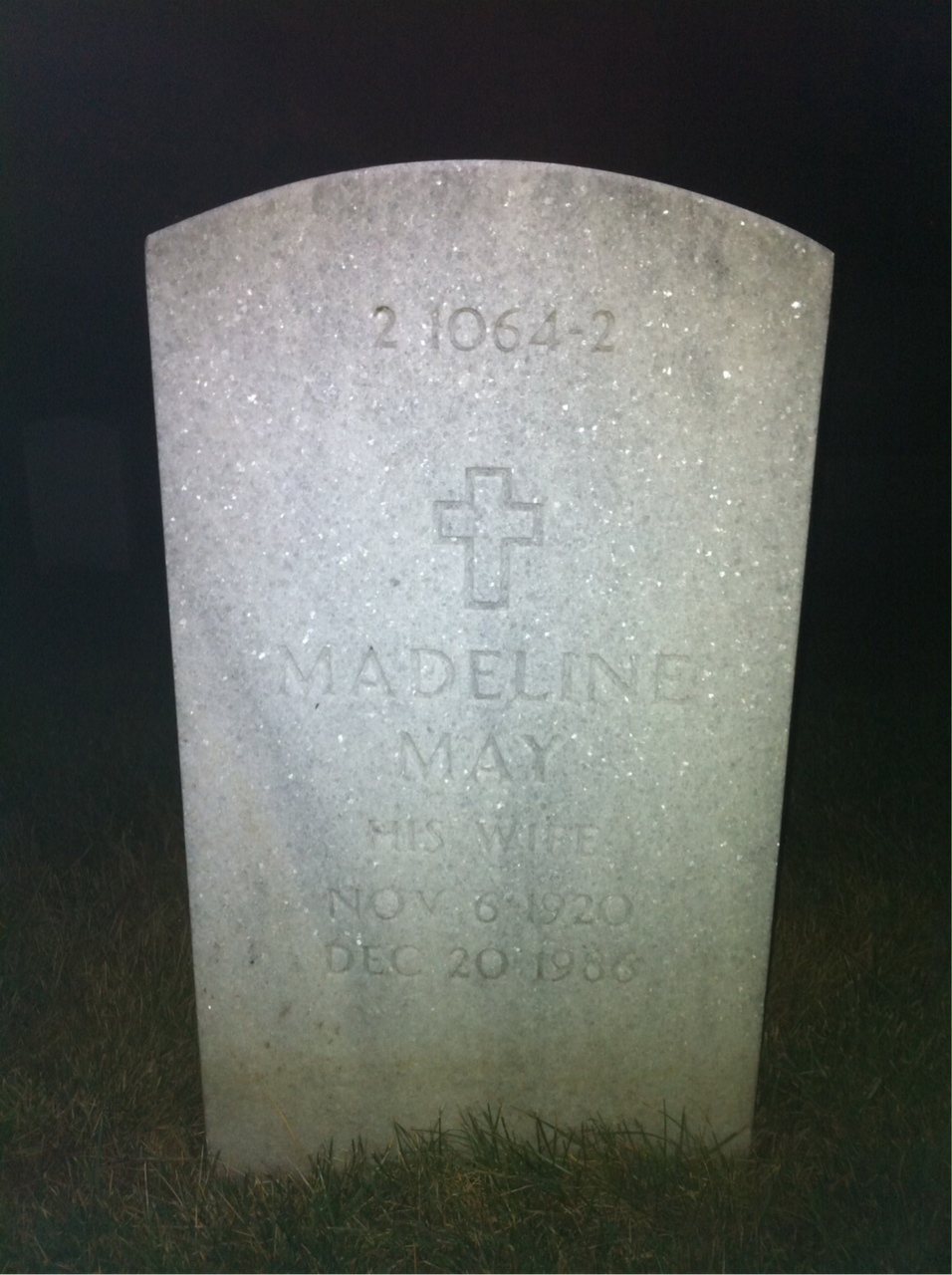 Back of headstone — Lewis Allen